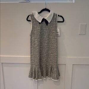 Zara Black and White Peplum Mini Dress small